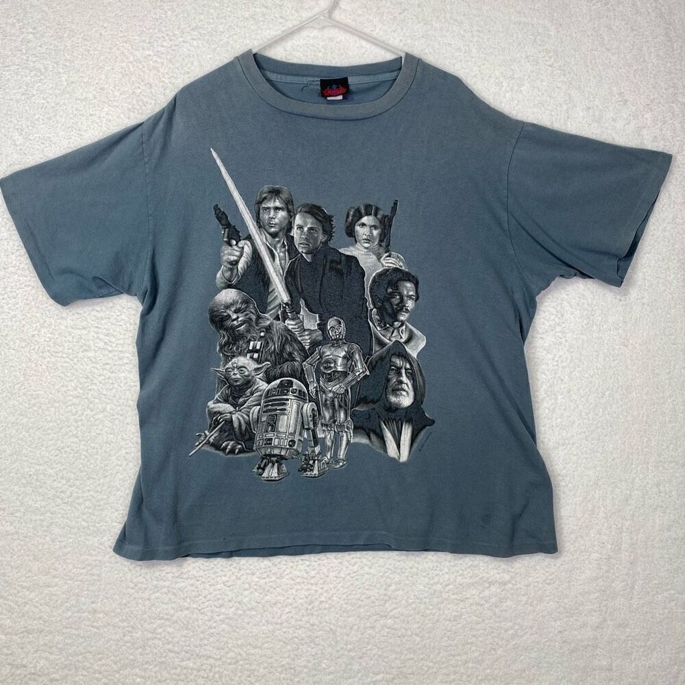 Star Wars Men's Vintage 90s Star Wars 1995 Single Stitch Movie T-Shirt Gray XL